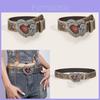 Ceinture Unique Cœur Embossé Rétro Style Punk Sombre Gothique Y2k Ceinture de Taille Unisexe