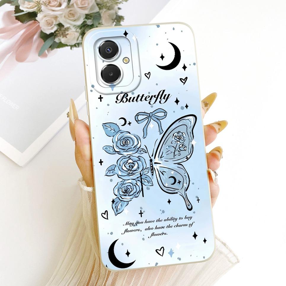 Für Samsung Galaxy A07 4G SM-A075F Samsung M07 F07 Handyhülle Schleifenmuster Blume Schmetterling Girly Hülle Silikon Weiche Hülle
