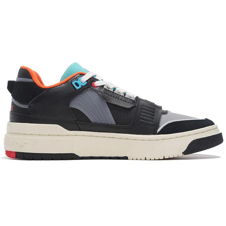New LiNing Rookie Low Top Vintage Basketball Shoes Men's Black Gray ABCS003-2