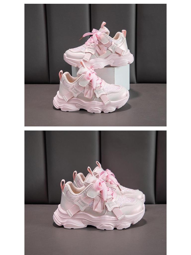 Girls' Lightweight Non-Slip Sports Shoes - Spring 2026 Soft Sole Fashion for Middle & Big Kids