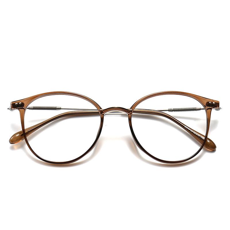 New Tea-Colored Anti-Blue Light Glasses: Black Frame, Plano Lenses for Students