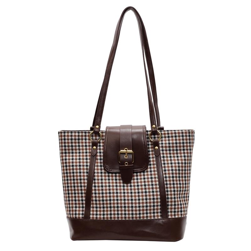 

Клетчатая большая вместительная сумка через плечо женская винтажная сумка-рюкзак