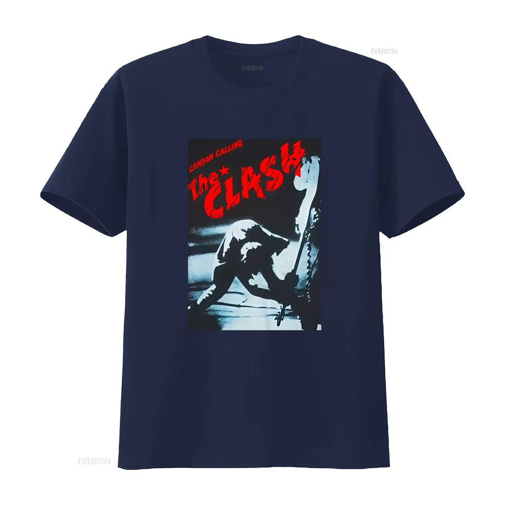The Clash London Calling Heavy Metal Hudební Kapela Rock Punk XL Tričko vintage Vypraný grafický Potisk Měkký Všestranný Mírně pánský