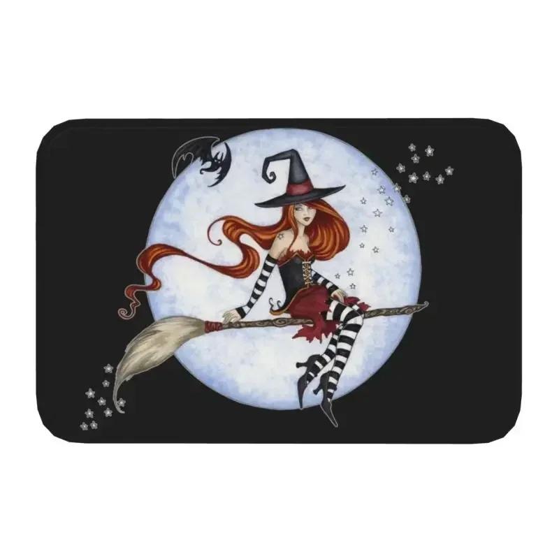 Skull Damask Pattern Doormat Non-Slip Entrance Bathroom Kitchen Door Floor Mat Halloween Witch Goth Occult Toilet Carpet Rug