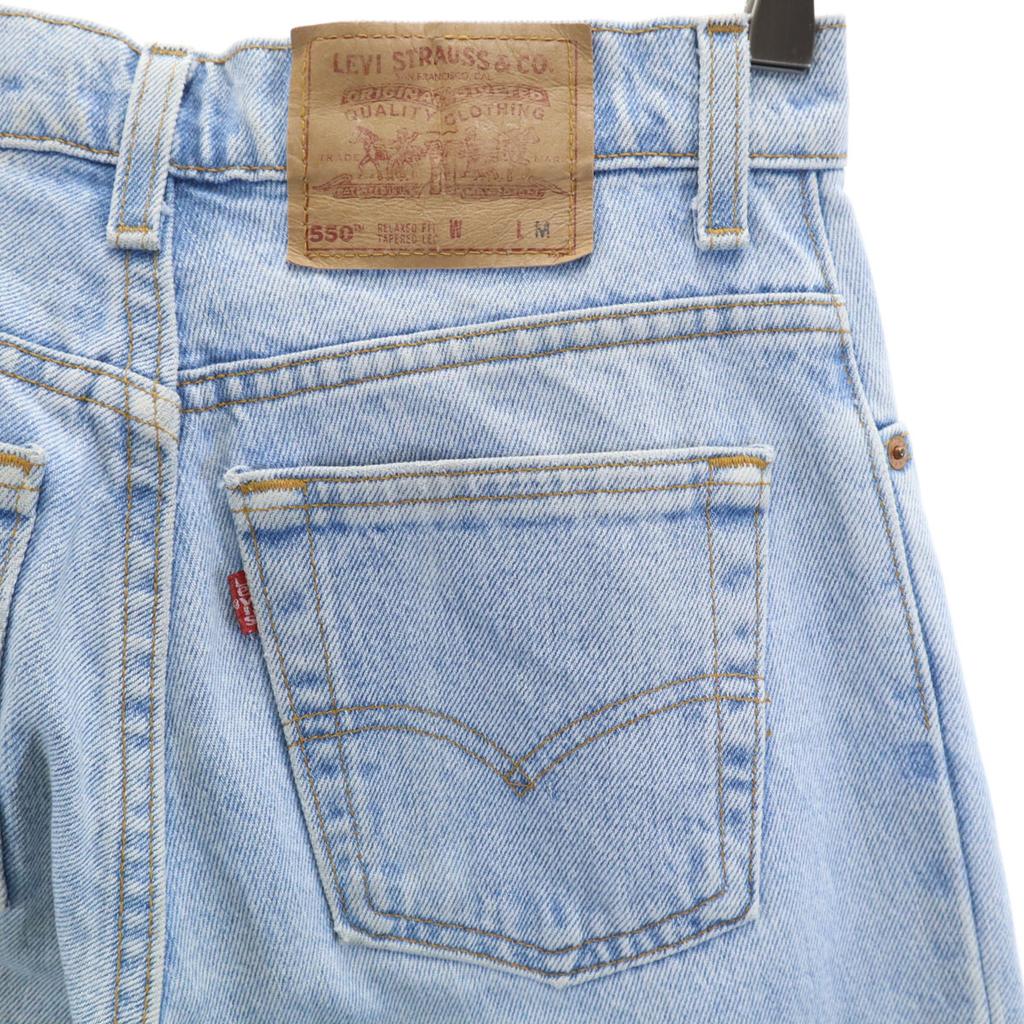 Levi's 90s 550 USA Made Old Tapered Denim Pants 7/M Ice Blue Jeans Kid's Used