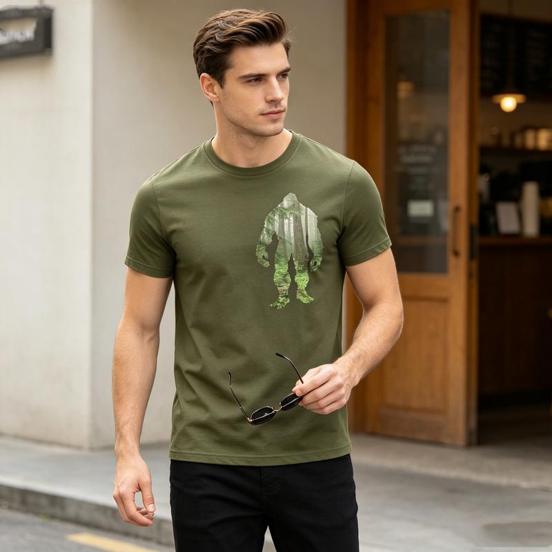 Cool Sasquatch Forest Bigfoot T Shirt For Unisex Nature Outdoor Graphic Short Sleeve Casual Cotton Tee For Camping And Hiking