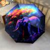 1 PC Automatic Folding Umbrella - Elephant Galaxy Pattern, Portable & Foldable Design with 8 Ribs, Christmas Birthday Gifts