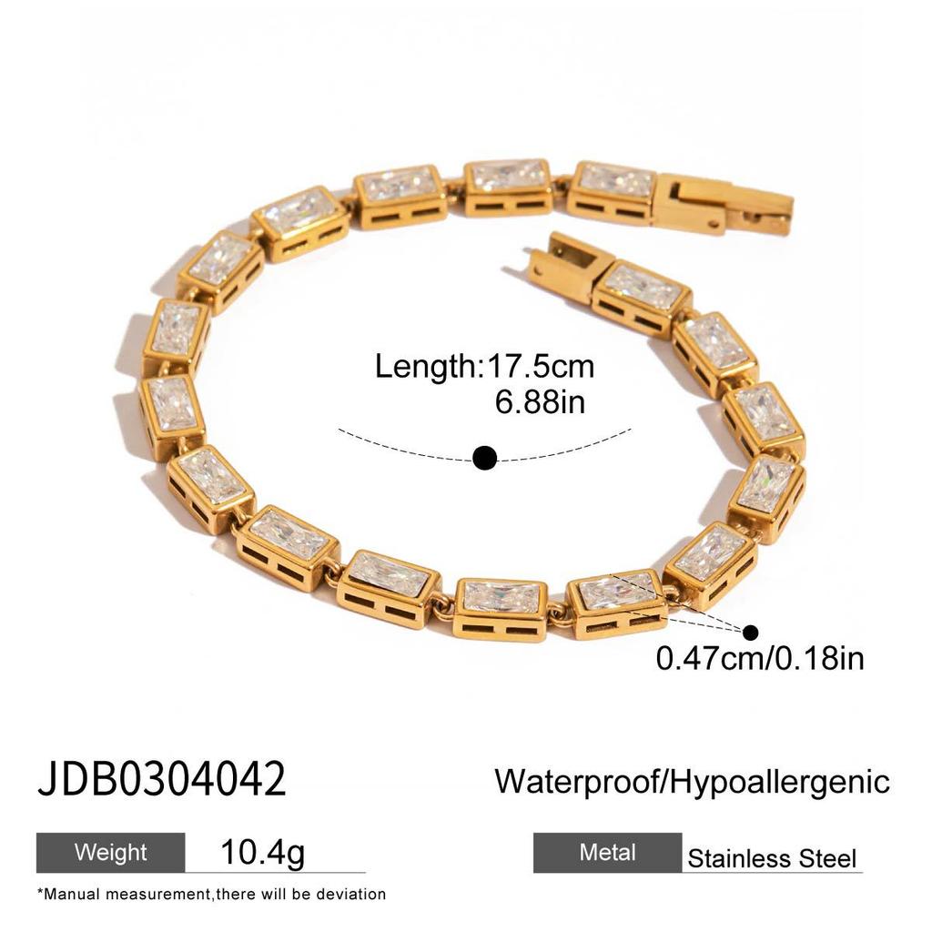 European and American jewelry rhinestone titanium steel bracelet does not fade jewelry stainless steel