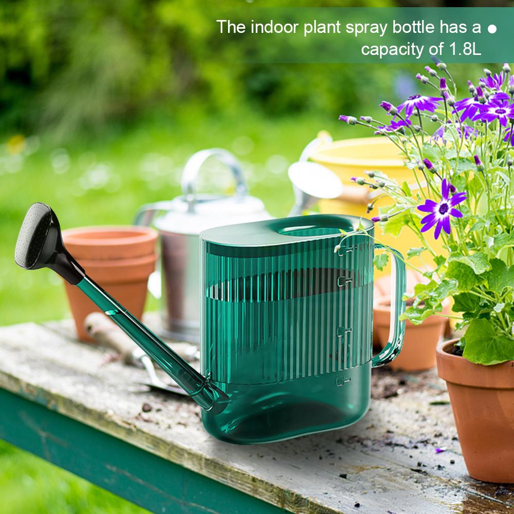 1800ML Garden Watering Can with Sprinkler Head Plastic Watering Can Portable Modern Water Can for Indoor Outdoor Plants Tools