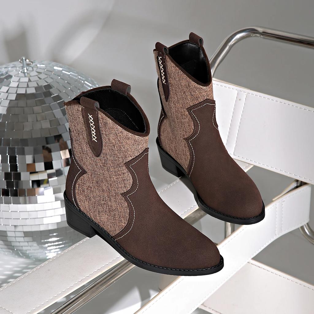 Suede Women Snow Ankle Boots Chunky Shoes Winter 2025 Trend New Fashion Chelsea Boots Outdoor Elegant Goth Pumps Botas Mujer