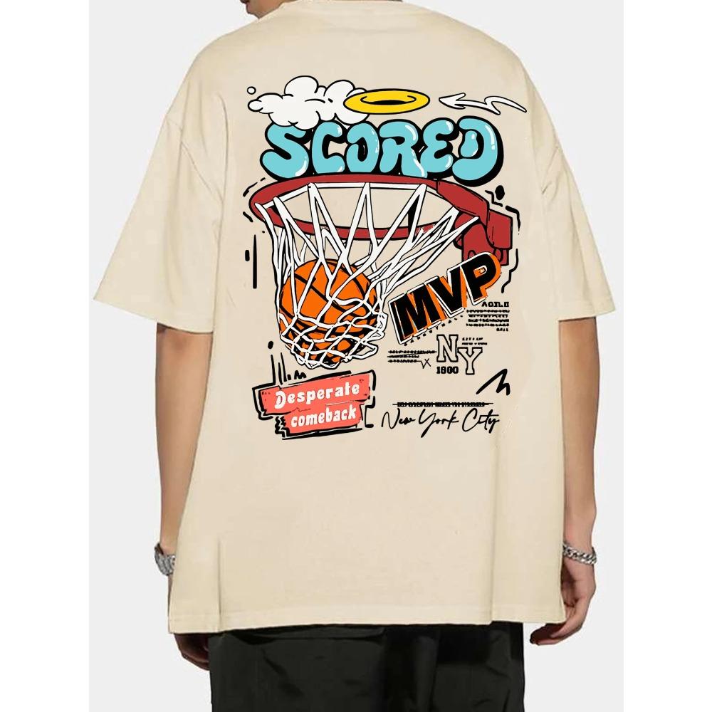 

100% хлопок хип-хоп мужские футболки Scored MVP Desperate Comeback принт топы повседневная свободная уличная одежда НОВЫЕ летние спортивные футболки XXXL хаки