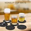 92MF 6Pcs Silicone Coasters Cup Mats Dining Decors Unique Round Drink Mats Silicone Texture Suitable for Household Use