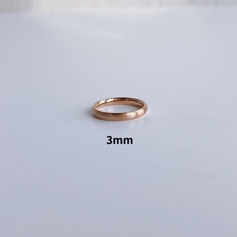 Brushed Titanium Steel Women's Ring with 18K Gold Accents - Modern Cold Style for Couples