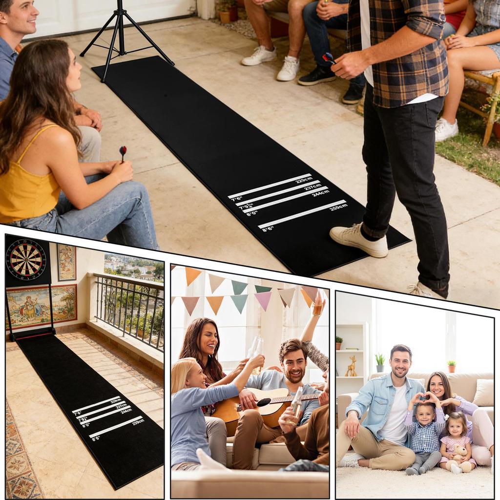 new Darts Mat Non-slip Protective Pad Shock Absorbing With 4 Throw Distances 300x34cm Dart Carpet Runner For Women Family Adult