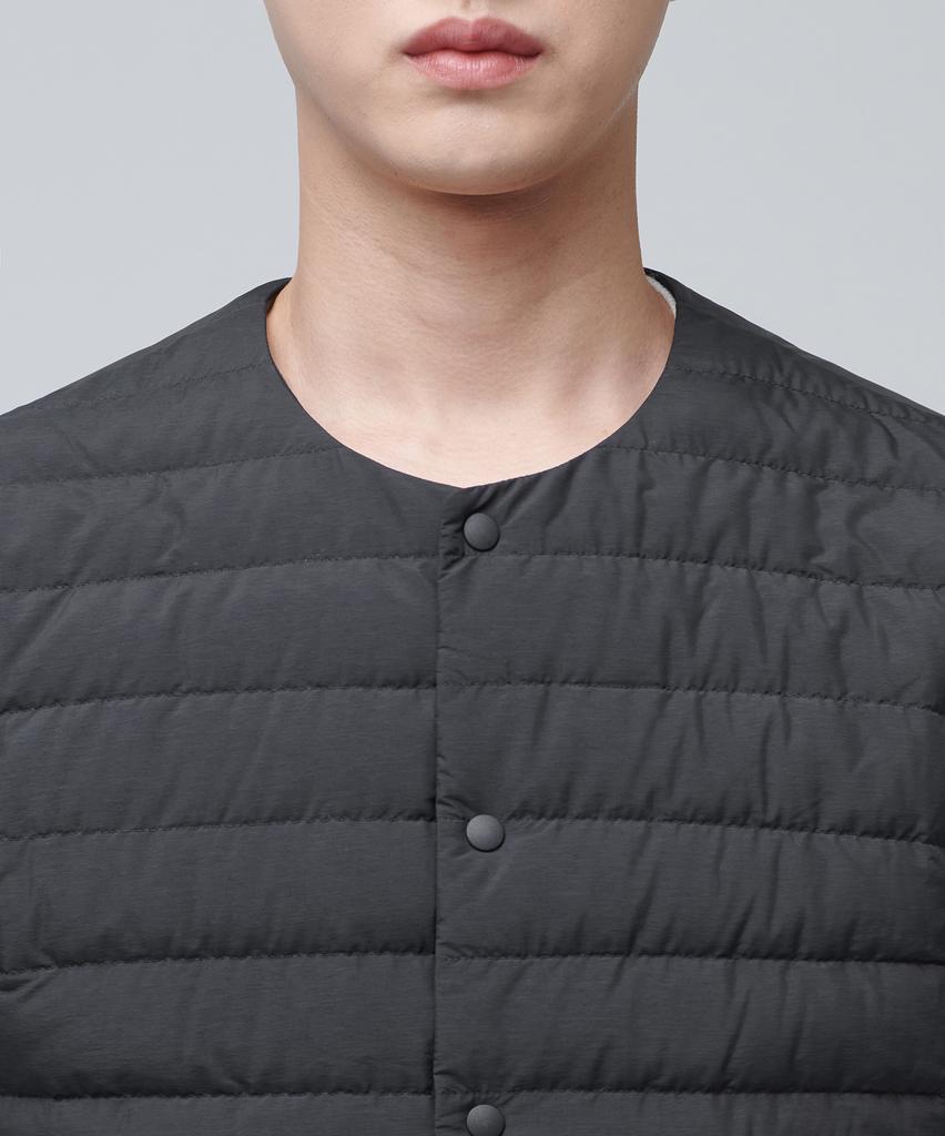 Musinsa Standard Transform Round Neck Light Down Vest [Charcoal Gray]