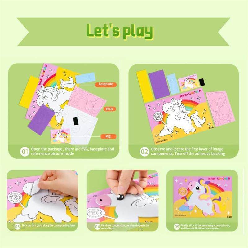 3D Eva Foam Sticker Kit For Kids, Preschool Learning Toys, Creative Diy Craft Activity For Boys & Girls (Age 3-6)