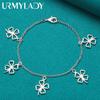 925 Sterling Silber Vierblättriges Kleeblatt-Armband für Damen, Hochzeit, Party, einfacher Charm-Schmuck