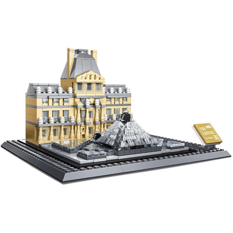 City Paris World Famous Building Blocks Creative The Louvre Museum Building France Model Bricks Ornament Toys for Boys Adult