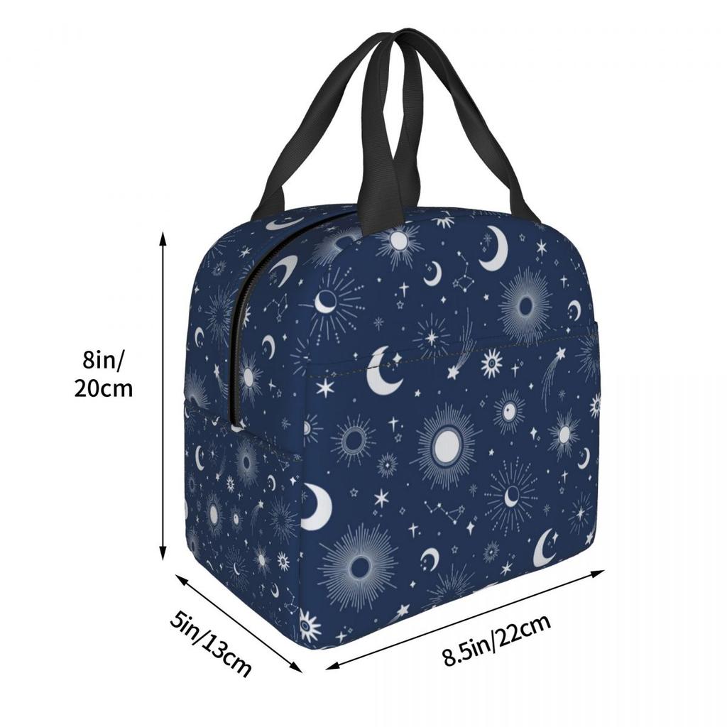 Sweet Celestial Suns, Moons And Stars Insulated Lunch Bag for Kids School Cooler Thermal Food Box Tote Lunch Boxes Container