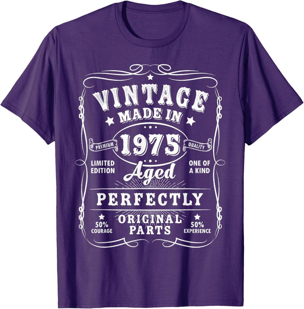 Vintage 50 Birthday Decorations Unisex 50 Year 1975 50th Birthday T-Shirt