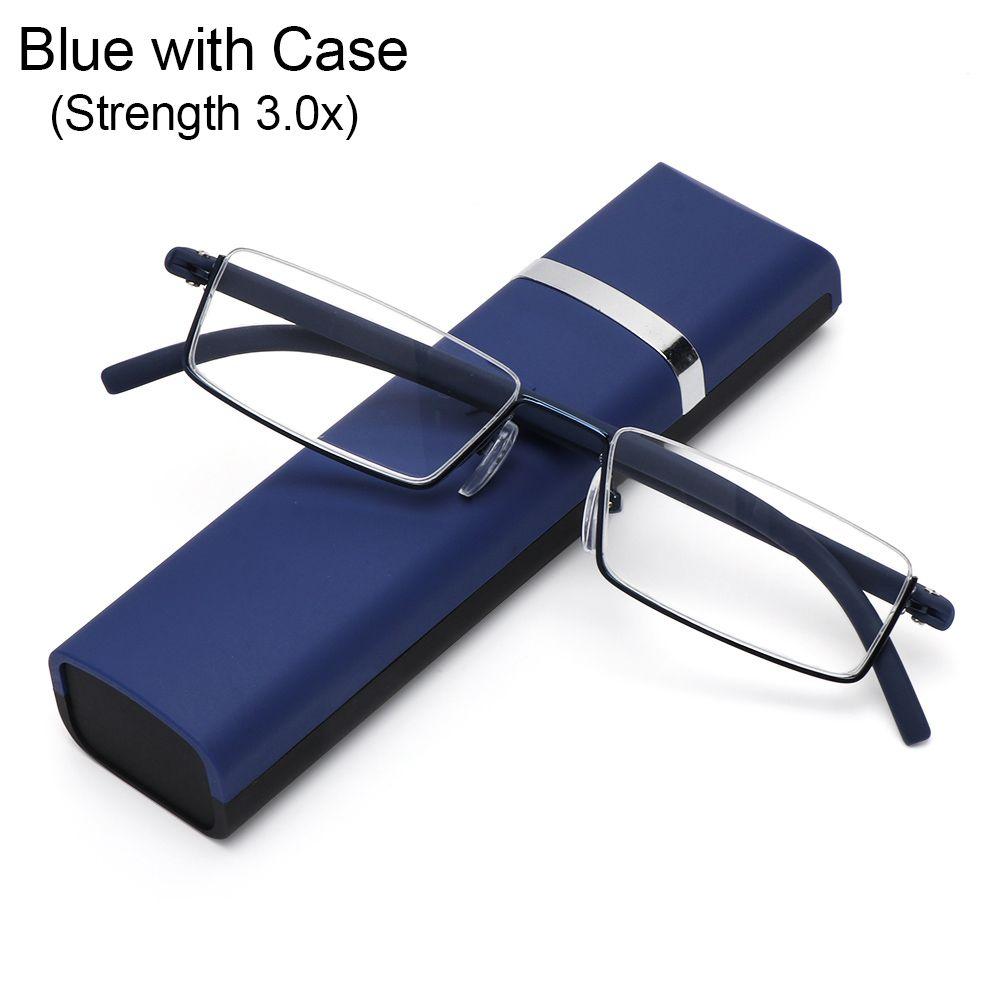 Women TR90 Spring Hinge Presbyopia Eyeglasses Reading Glasses with Case Anti Eyestrain Half Frame