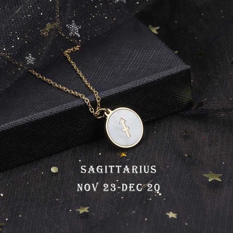 12 Constellation Symbol Titanium Steel Necklace Couple Necklace