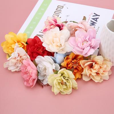 5Pcs Artificial Flowers 7.5cm Fake Flowers Heads for Home Room Dceor Garden Wedding Marriage Decoration Garland Gifts Accessory