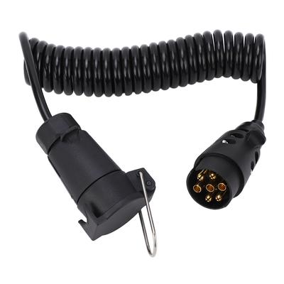 12V 24V Trailer Plug Cord 7 Core TPU Spring Towing Coiled Wire Stable Signal Transmission for RV Car Ship