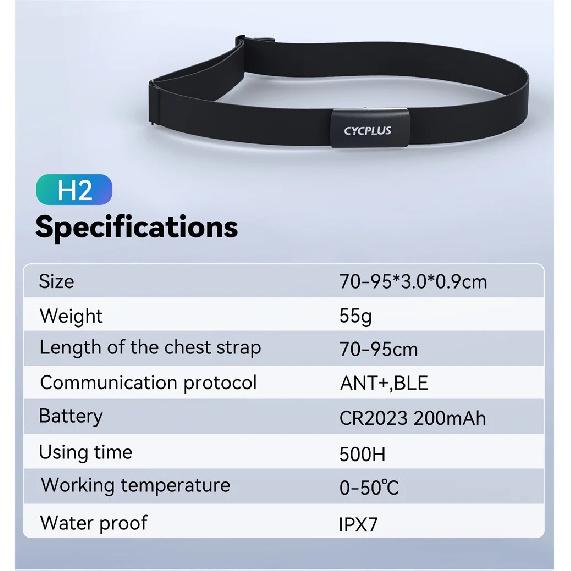 CYCPLUS Heart Rate Chest Monitor BLE ANT+ IPX7 Heart Rate Chest Strap Cycling Bike Computer Accessories Cadence Speed Sensor
