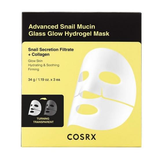 COSRX Advanced Snail Mucin Glass Glow Hydrogel Mask Hydrating & Repairing 3-Pack