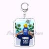Cartoon Brown Hair Super Mama Mom Keychain for Accessories Bag Pendant Key Chain Ring Keychains Jewelry Mothers Fathers Day Gift
