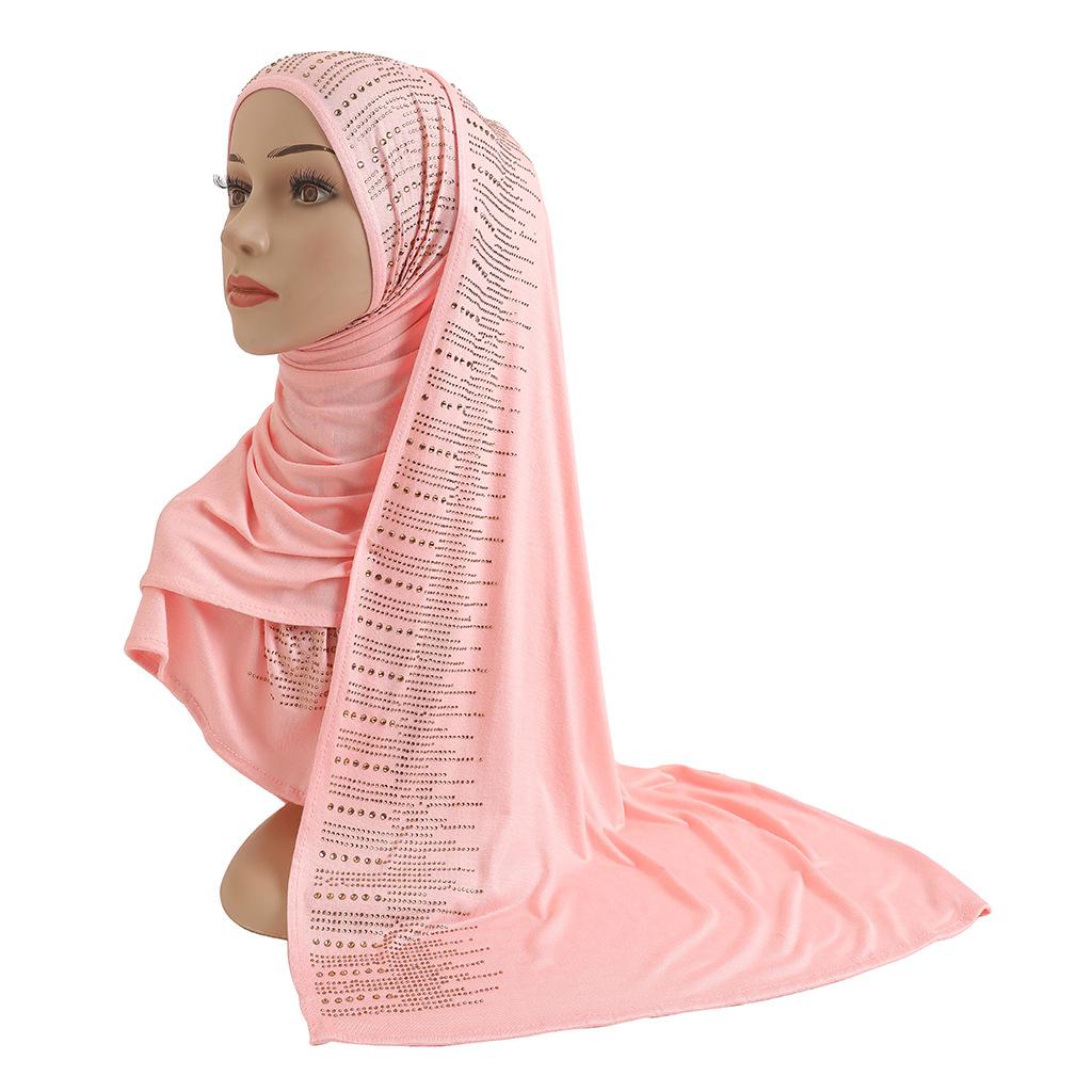 Jersey Scarf Stones Modal Headscarf Women's Hijab Islamic Female Shawl Lady Bonnet Headwrap
