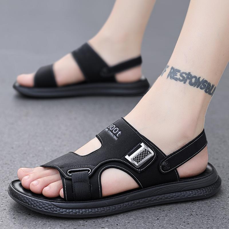 Fashionable 2024 Summer New Men's Sandals Oxford Leather Sole Casual Beach Shoes Authentic Leather Slippers Wholesale