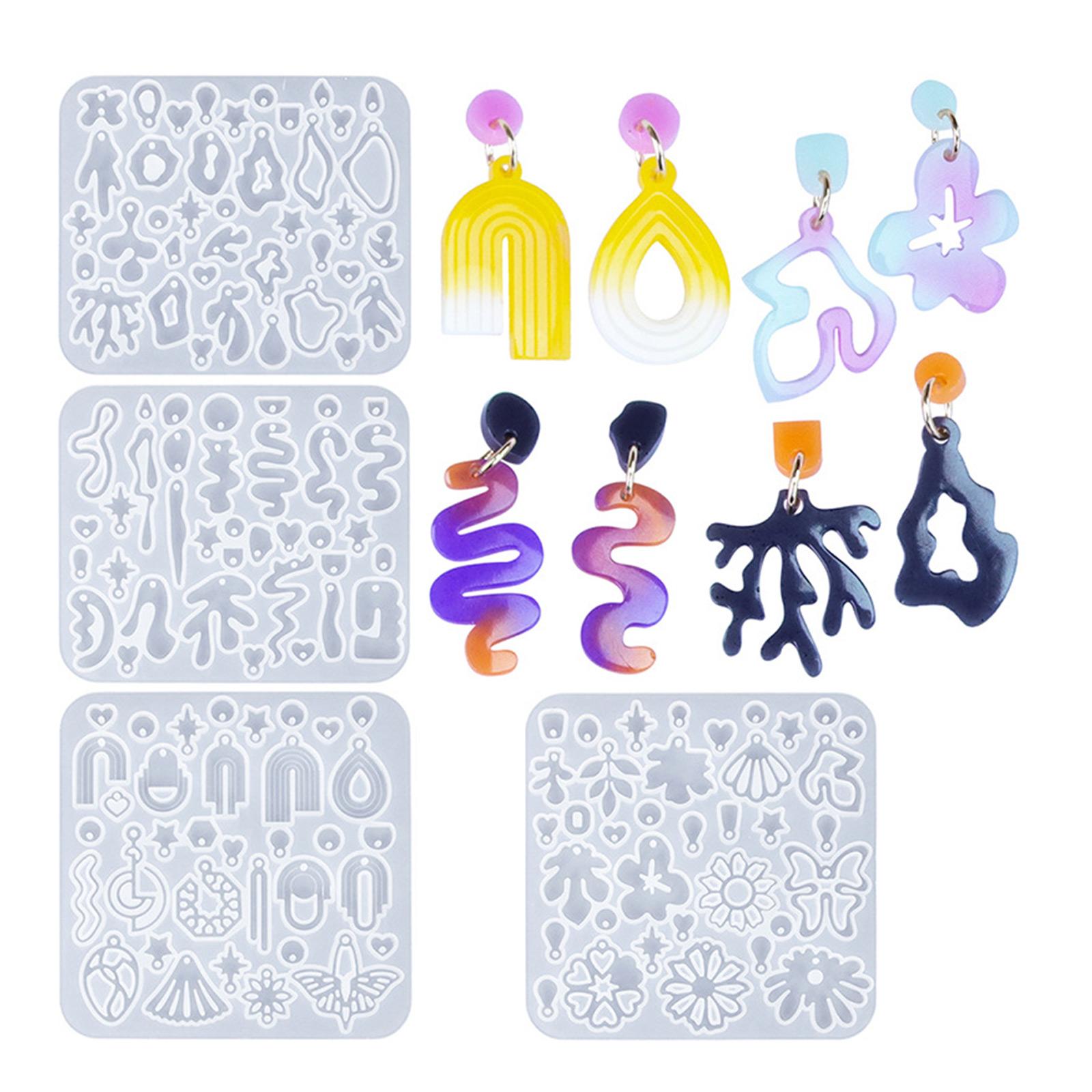 

4 шт. Форма для серег Привлекательные серьги Форма из эпоксидной смолы Геометрические неправильные формы для изготовления ювелирных изделий для любителей рукоделия