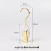 Large Transparent Crystal Acrylic Clothes Hook Clip with Stainless Steel for Socks and Pants