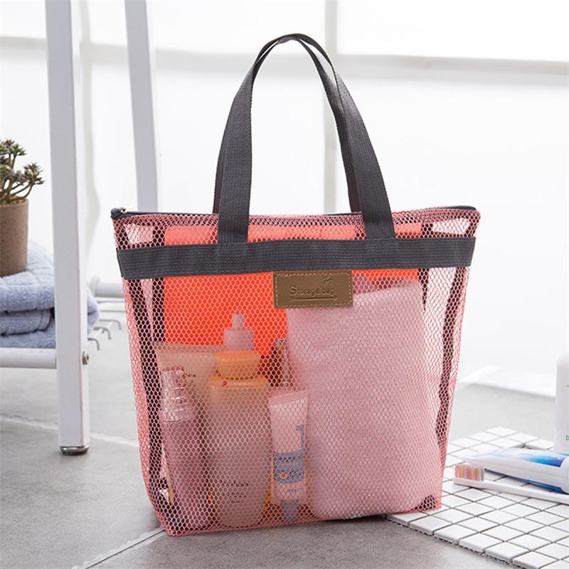 Mesh Make-up Toilettenartikel Aufbewahrungsbeutel Handtaschen Tragbare Reise Waschen Körper Dusche Werkzeuge Organizer Hängende Kosmetik Organizer Tasche