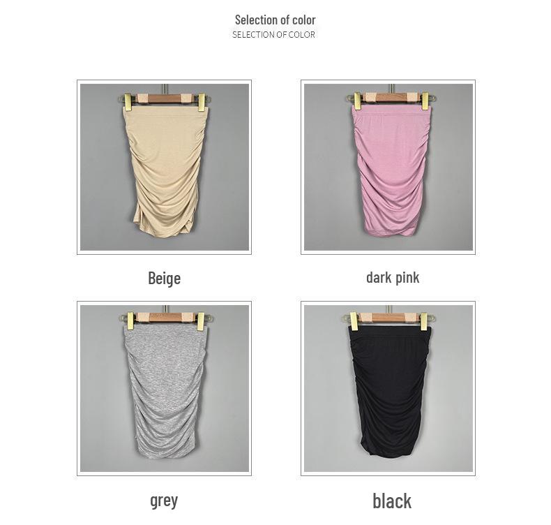 Korean Dongdaemun Slim High-Waisted Light Beige Pleated Short Skirt for Women