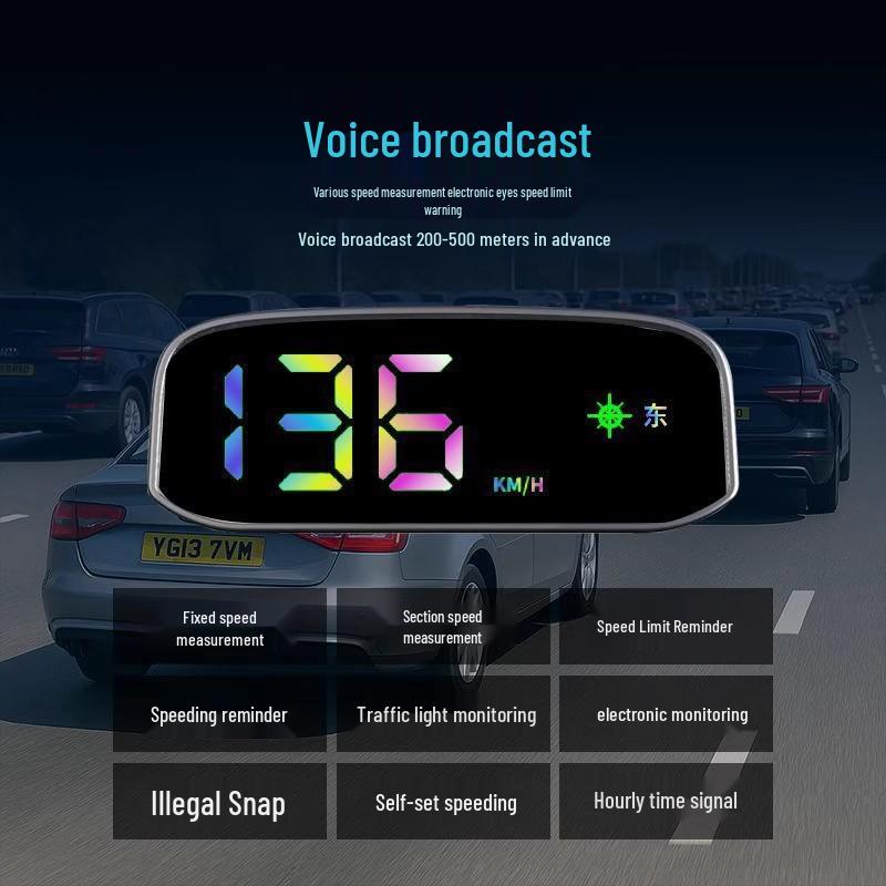 Beidou Wireless Radar Car Speed Detector 2025 with HUD Display