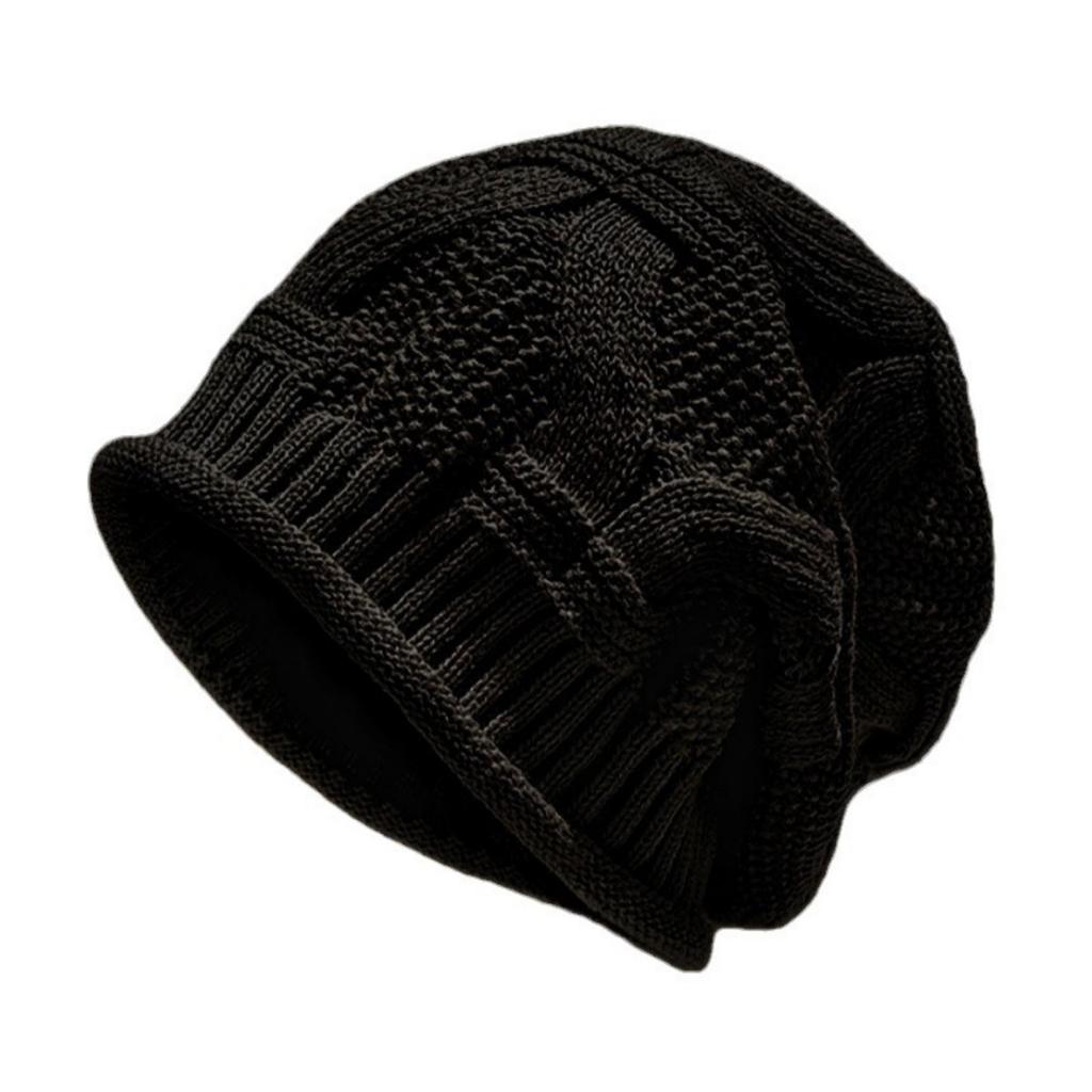 Big Head Circumference Hat, Women's, Pile Pile Pile Hat, Baotou, Confinement Hat, Single-layer, Thin, Rolled Edge, Knitted, Woolen Hat