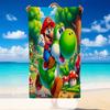 Quick Dry Beach Towel Super Mario Pattern, Lightweight Absorbent Towel for Pool Beach Vacation Use