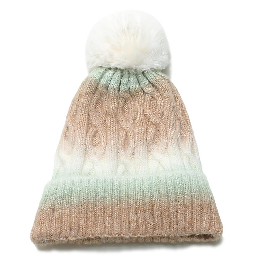 Winter Hat Children's Winter New Velvet Thermal Cap Tie-dyeing Gradual Change Color Wool Hat Pullover Hat Knitted Hat