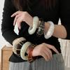 Creative Bohemian Acrylic Bangle Vintage Resin Rivet Bracelet Wide Minority Design Irregular Geometric Bracelet Women