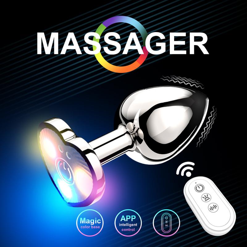Heart-shaped vibrating luminous anal plug Remote operation of mobile phone G-spot masturbation Passionate party dance Adult