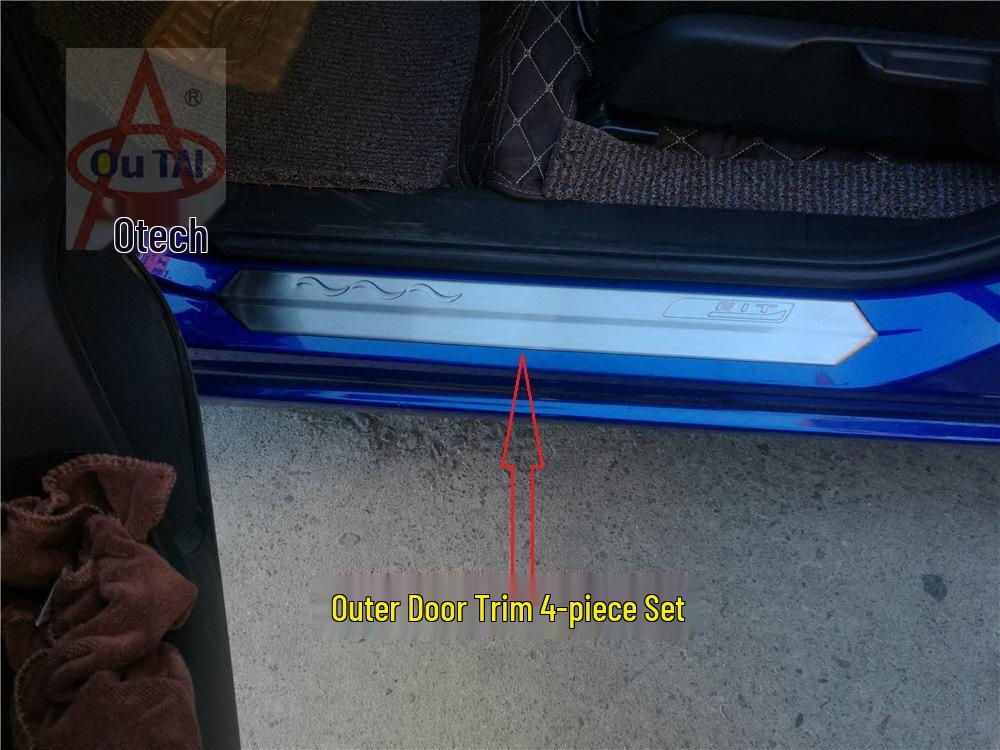Stainless Steel Welcome Pedal Door Sill Strips for 14-18 Fei Models