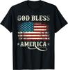 Gott segne Amerika USA Flagge 4. Juli Patriotisches Herren Damen T-Shirt