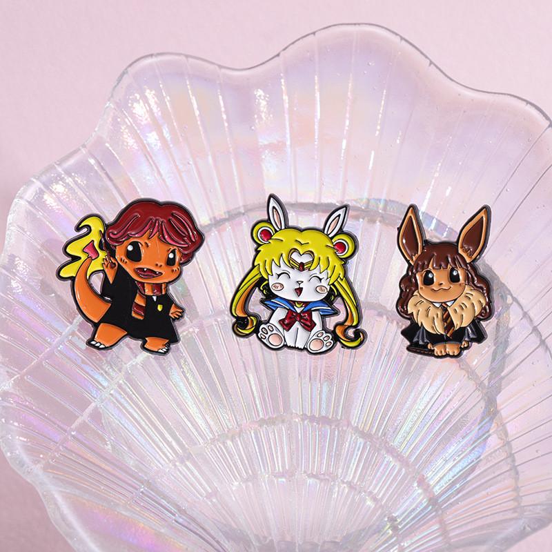 Unique And Stylish Anime Character Metal Badge Cute Fire Dragon Brooch Pin