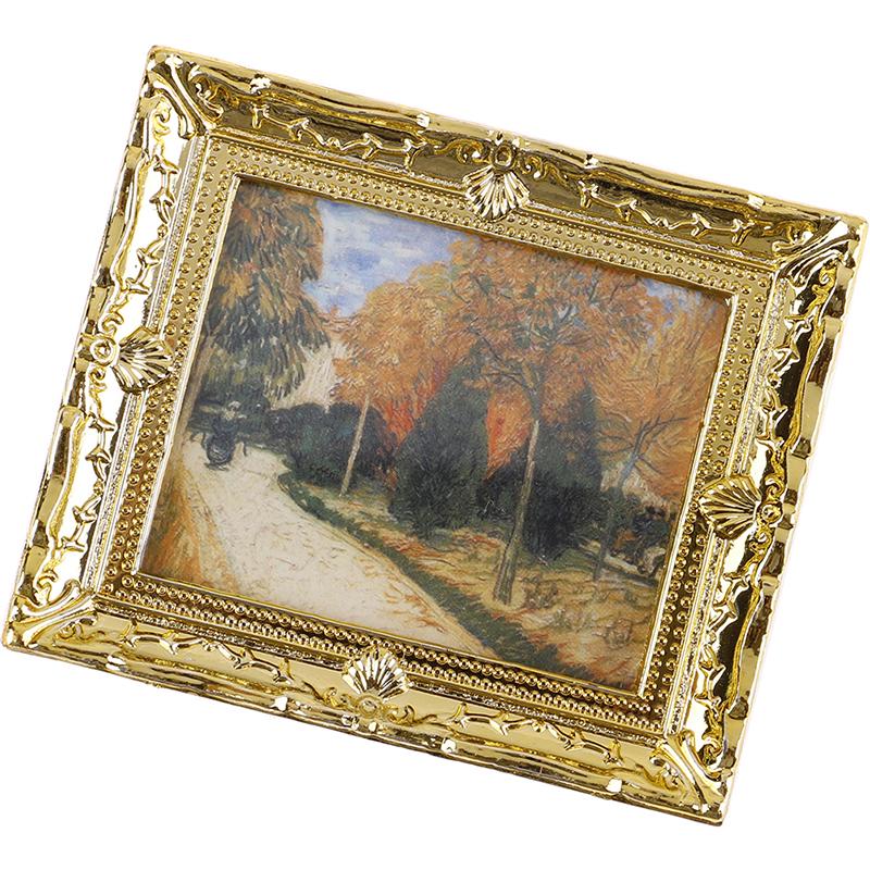 Diy Dollhouse Mini Oil Painting Dollshouse Miniature 1:12 Furniture Doll House