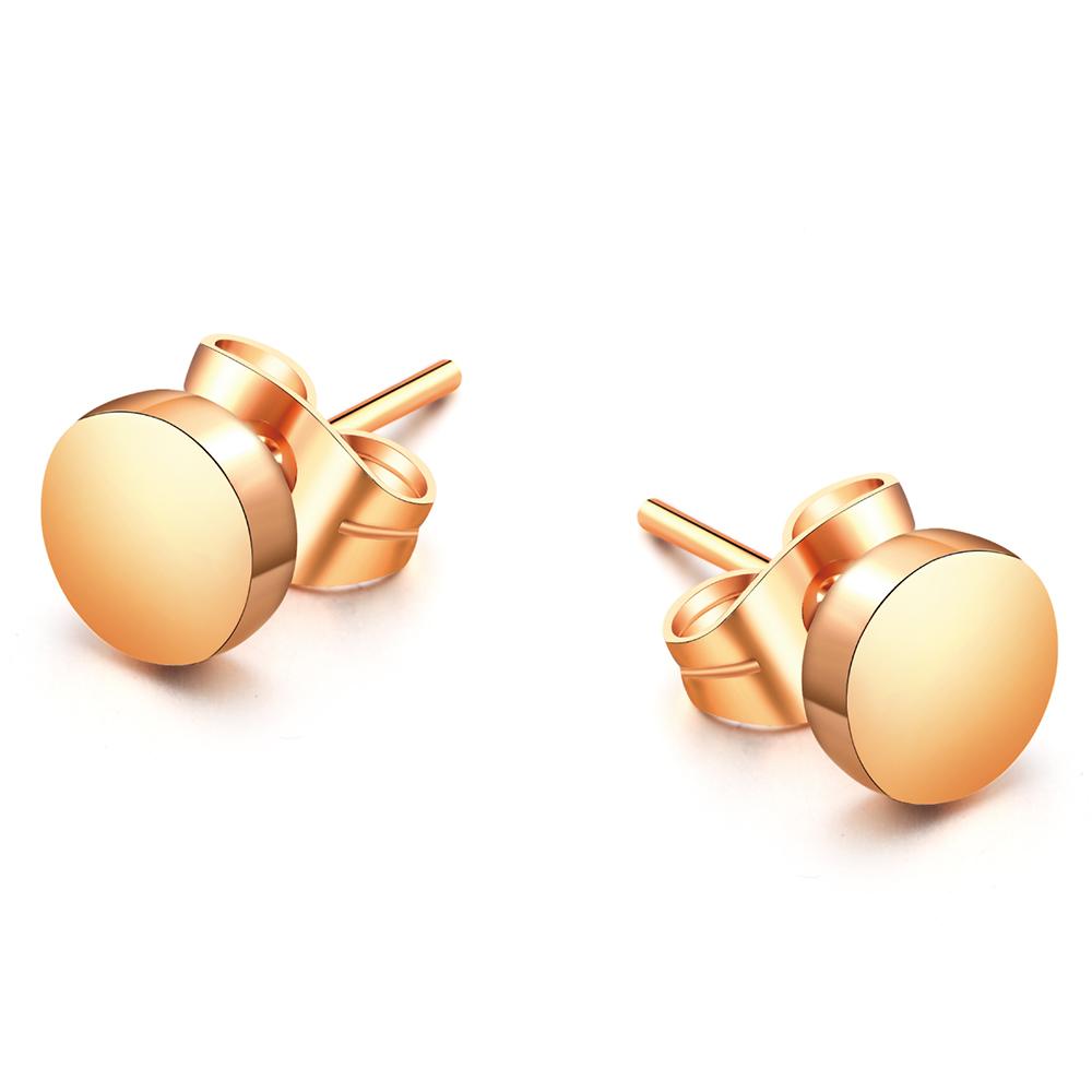 Simple Cute Cube Shaped Geometric Stud Earrings For Women Rose Gold For Female Daily Party Gift Jewelry E536