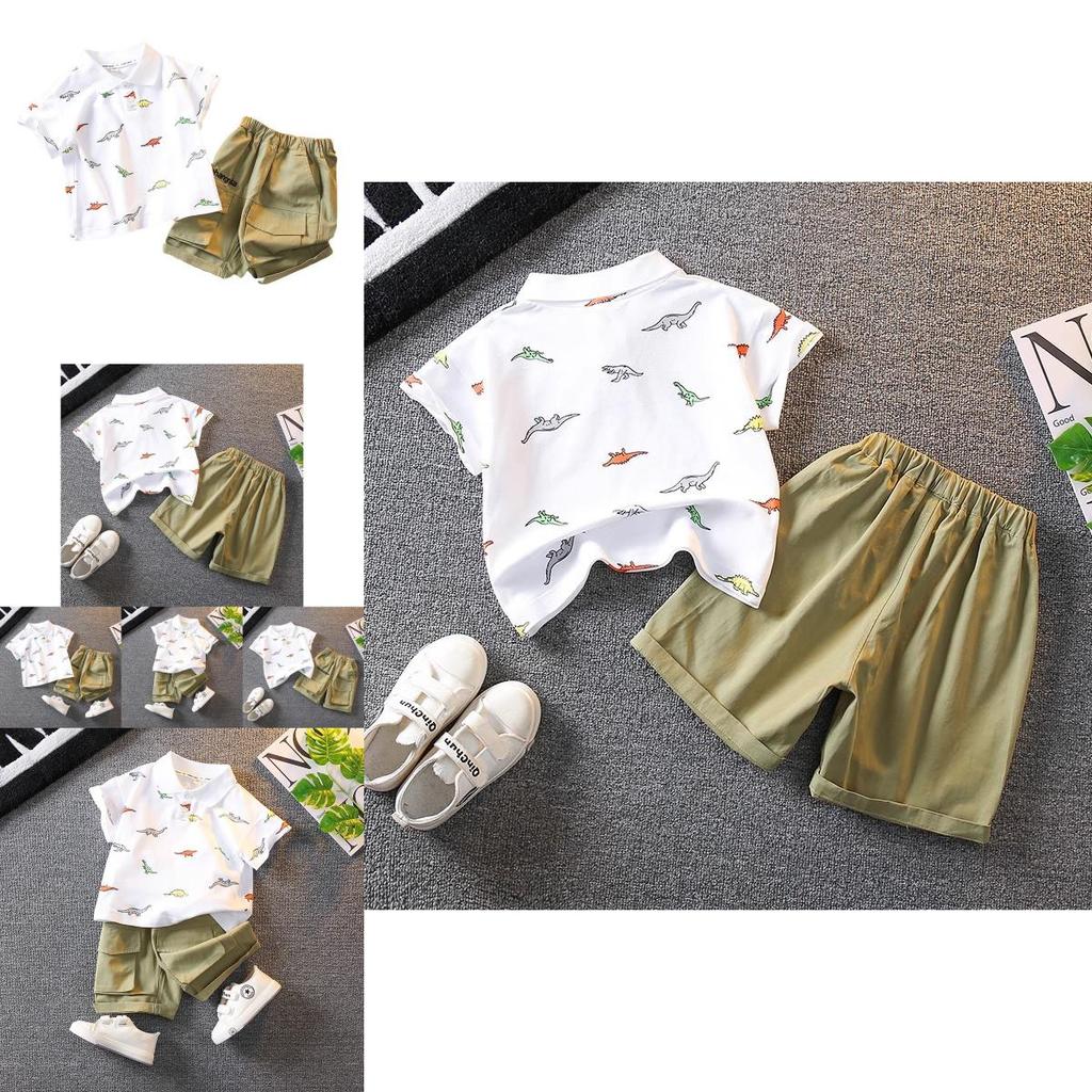 Stylish Boys Summer Outfit Set 2024 Trendy Polo Shirt And Shorts Comfortable Cotton Fabric