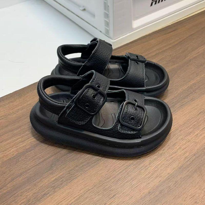 

Мальчиковые сандалии 2025 новые летние детские с открытым носком пляжная обувь модные ретро с ремешком и пряжкой девочки повседневная обувь тренд 26-30 yards, 5 pairs in one hand чёрный